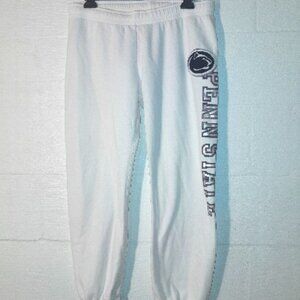 Victoria's Secret PINK Penn State Jones & Mitchell White Navy Y2K Sweatpants SM